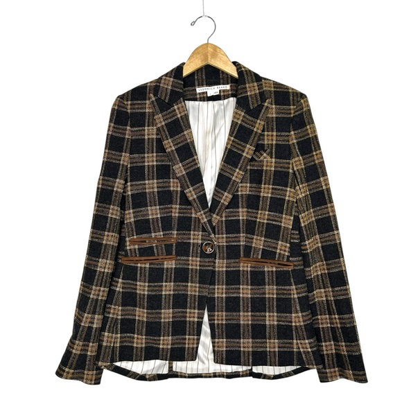 VERONICA BEARD Gia Plaid Wool Blend Dickey Blazer - Picture 3 of 9